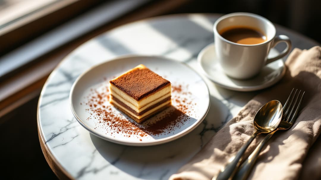 Tiramisù dusted with cocoa